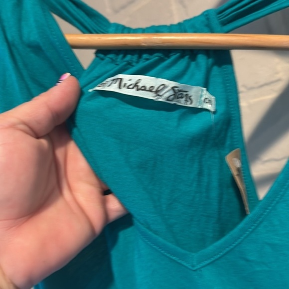 Michael Stars dress green  Sleeveless Top NEW one size coverup beach - Picture 5 of 6